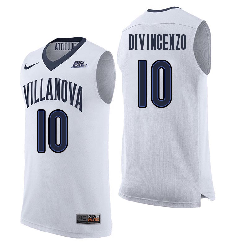 Men Villanova Wildcats #10 Donte DiVincenzo College Basketball Jerseys Sale-White